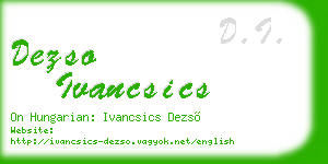 dezso ivancsics business card